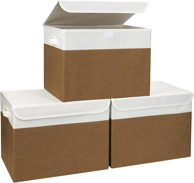 Large 17" 42 Quarts Collapsible Stackable Storage Bins by Bagnizer