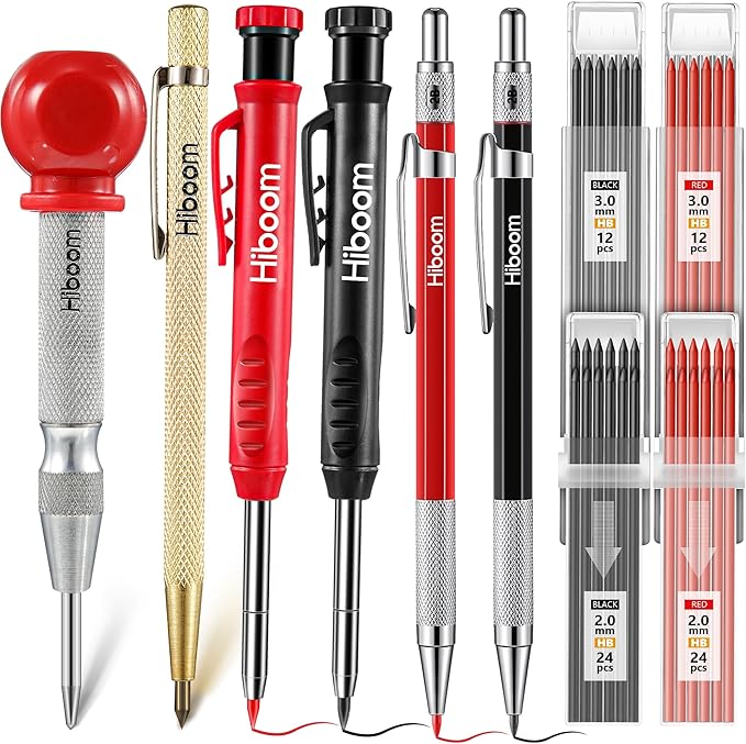 Hiboom 10 Pack Carpenter Pencils Mechanical Set, Construction Pencils by HiboomDecoratingAsseccories