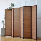 Furnnylane 6 Panel Bamboo Room Divider and Folding Panel Screen, Bamboo Panel - Image 4