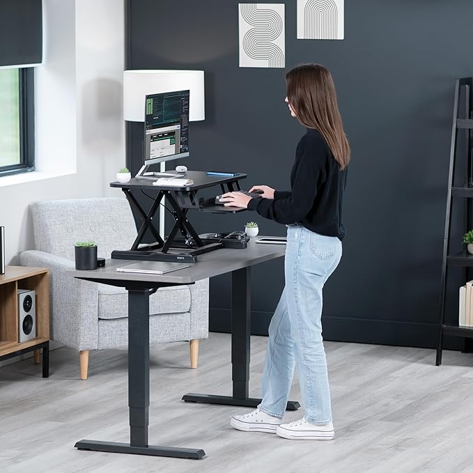 VIVO 28 inch Desk Converter, K Series, Height Adjustable Sit to Stand Riser - Image 9