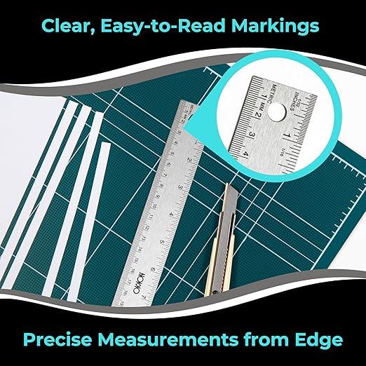 NOKKO 18 Inch Metal Ruler with Cork Backing, Non-Slip Backing - Image 3
