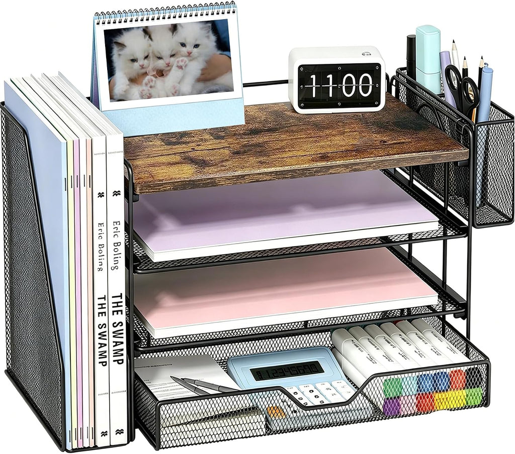 opnice desk organizers and accessories, 4-tier desktop file, main product view