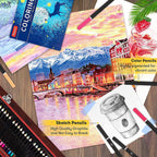 ibayam 150-pack art supplies, deluxe wooden art set, side view
