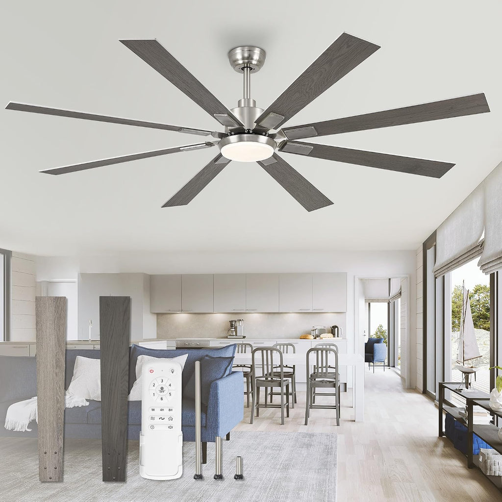zmishibo 72” modern ceiling fan with light, remote, main product view