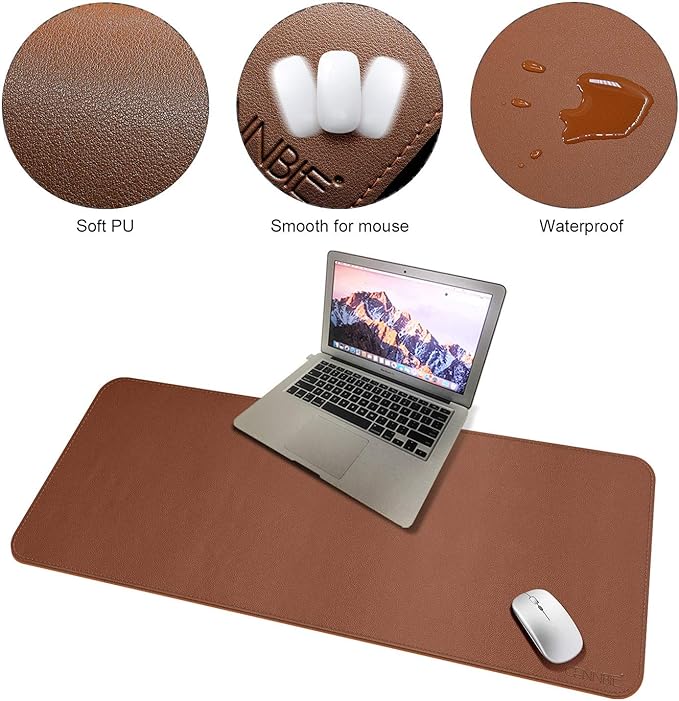 CENNBIE Leather Desk Mat 39.3"x19.6", Extra Large Desk pad, Large Office - Image 4