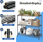 3- Shelf Metal Shelving Unit 35.6Wx14Dx36H, Adjustable Storage Shelves Heavy - Image 5