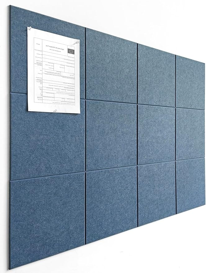 DECORITA Blue Felt Notice Board 47"x35" | Large Cork Bulletin Board Alternative by DesignerManufacturerofInnovativeBulletinBoardSolutionsforHomeOffice