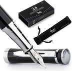 Wordsworth & Black Fountain Pen Set, Medium Nib, Includes 24 Pack Ink Cartridges by WordsworthBlack