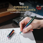Wordsworth & Black Fountain Pen Set, 18K Gilded Medium Nib, Includes 24 Pack - Image 2