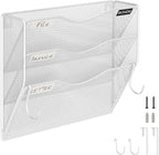 BOHDK Wall File Organizer, 3 Tire Hanging File Folder Mail Organizer, Vertical by BOHDK
