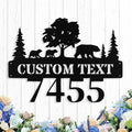 Custom Bear Metal House Number Sign Outside, Personalized Metal Address Signs by logo