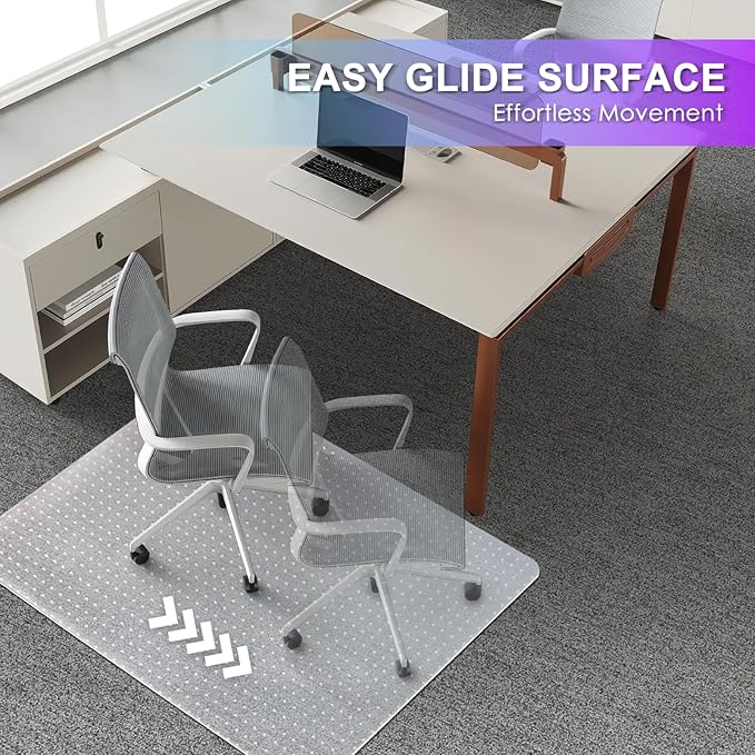 Vicwe Office Chair Mat for Carpet, Easy Rolling Hard Mat for Office Chair on - Image 4