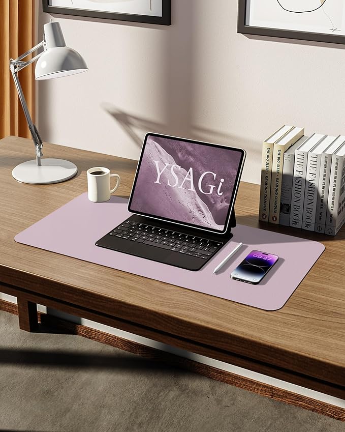 YSAGi Leather Desk Pad Protector, Office Desk Mat, Large Mouse Pad, Non-Slip PU - Image 5