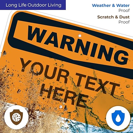 Custom Warning Sign, OSHA Sign, 12x18 Inches, Rust Free .063 Aluminum, Fade - Image 5