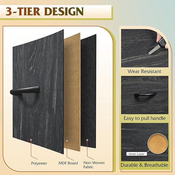 WLIVE Dresser for Bedroom with 10 Drawers, Fabric Dresser Chest of Drawers with - Image 7