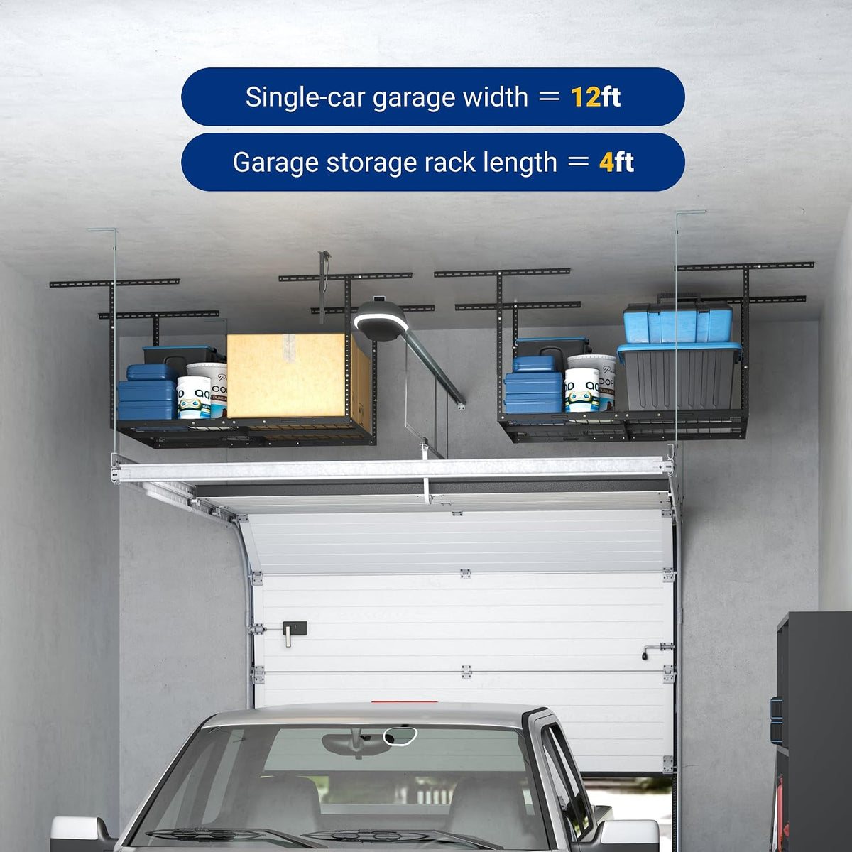 fleximounts 3x4 overhead garage ceiling storage rack organization, package contents