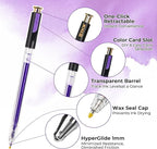 ZSCM Retractable Glitter Gel Pens, 12 Colors Large Capacity Purple Glitter - Image 2