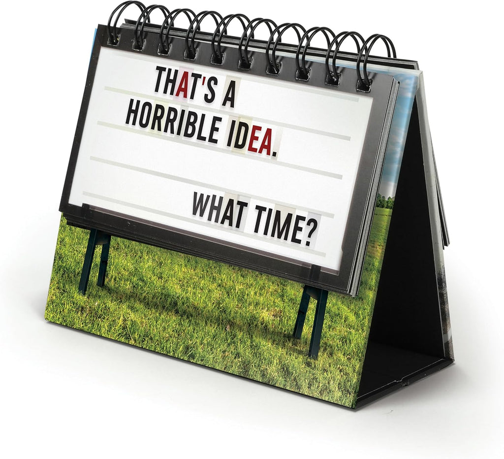 Genuine Fred Daily Marquee Desktop Flipchart, 52 Witty Signs, Fun & Functional Desk Accessories for Home or Office, Funny Gift for Coworkers, Office Gifts