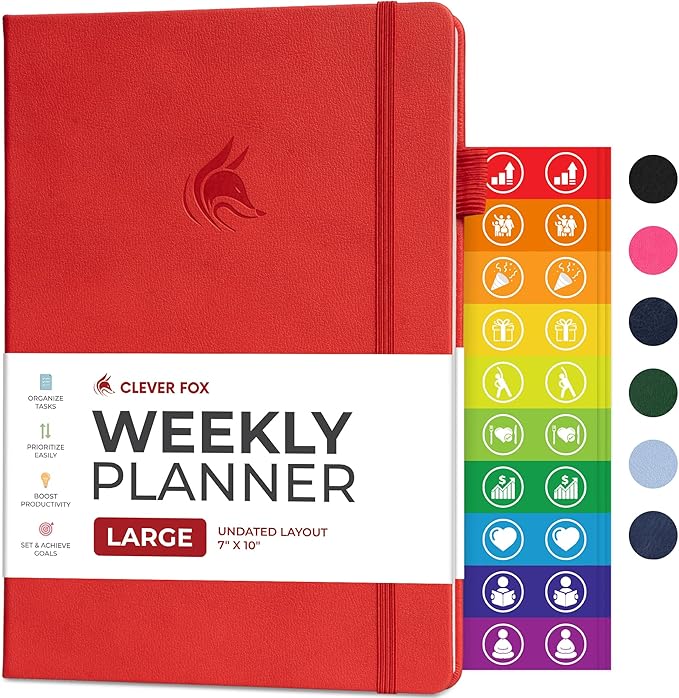 Clever Fox Planner Large – Undated Weekly & Monthly Planner by CleverFox