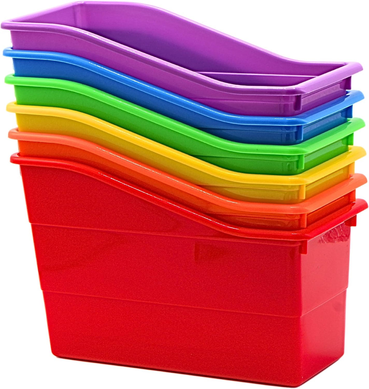 4E's Novelty 6 Durable Book and Binder Holder, Files Book Bins for Classr...