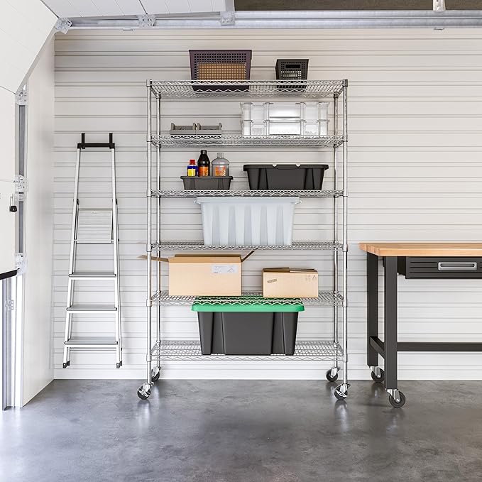 Seville Classics UltraDurable Heavy Duty NSF Solid Steel Wire Rack Storage Unit - Image 7