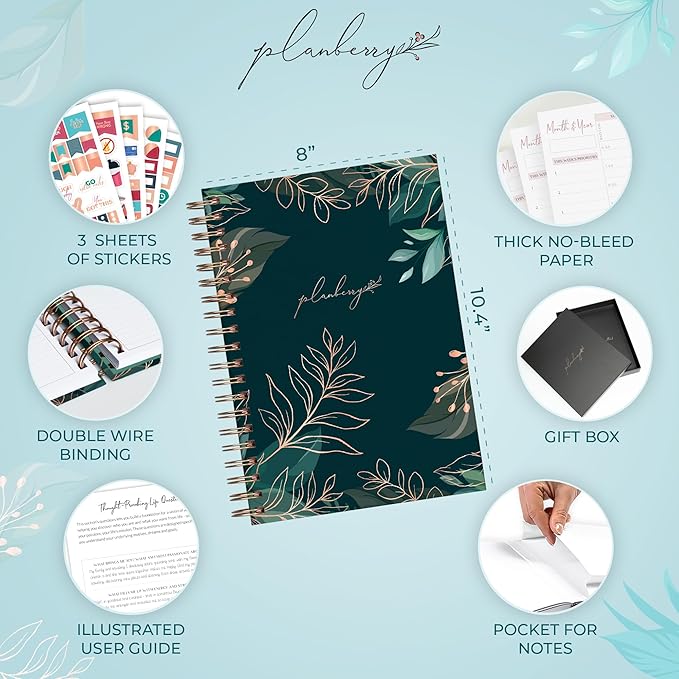 PLANBERRY Large Hourly Schedule Planner Premium – Undated Organizer - Image 2