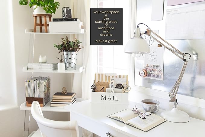 BLU MONACO | White Wooden Mail Organizer - Image 2