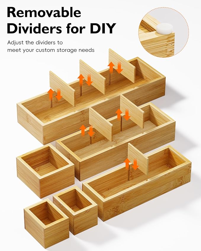 VA1KENE 6PCS Desk Drawer Organizer Tray - Image 3