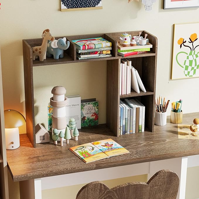 Tangkula Desktop Bookshelf, Countertop Storage Hutch - Image 5