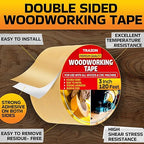 Trazon Double Sided Woodworking Tape Super Strong, 3 Inch x 120 Feet, Wood - Image 2