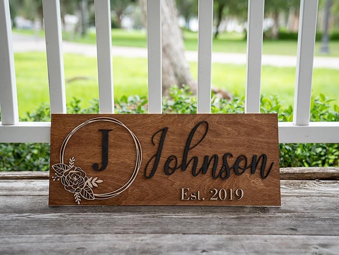 Custom Family Name Sign | Personalized Wooden Wedding Gift | Rustic Last Name - Image 5