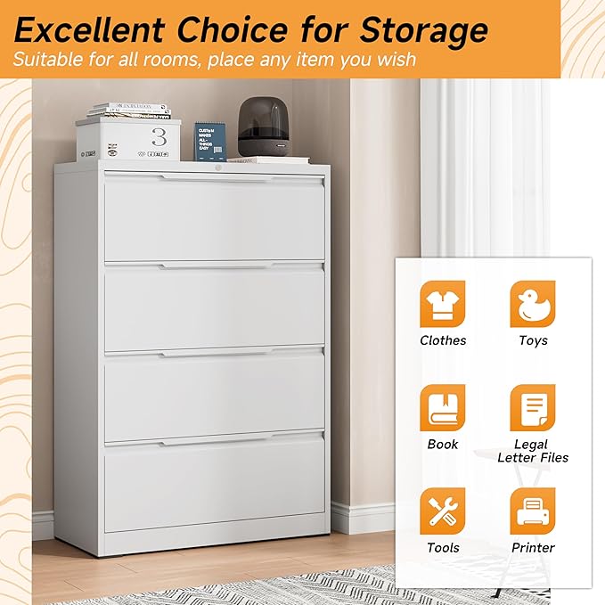 Bestoo 4-Drawer Lateral File Cabinet - Image 4