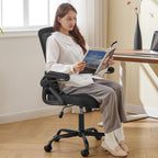 ergonomic office chair desk chair with adjustable lumbar, front angle view