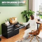 Letaya 3 Drawer Mobile File Cabinet - Image 4
