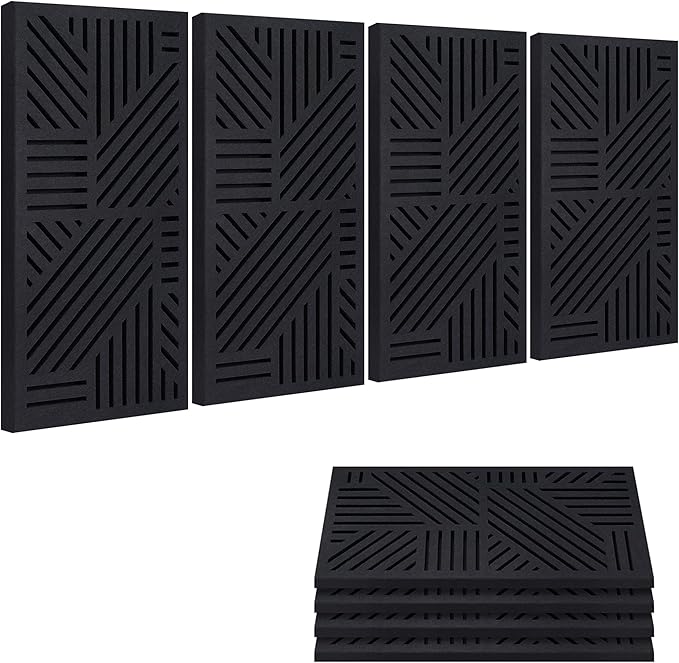 BUBOS 4 PACK Thickened Acoustic Panels, 23.6''x11.8'' Self-Adhesive Sound by BUBOS