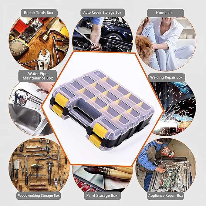 AIDY-PRO Hardware Organizer Box 34 Compartments Small Parts Organizer - Image 2