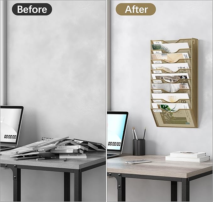 EasyPAG 8 Pocket Mesh Wall File Organizer, Hanging Paper Folder Holder - Image 5
