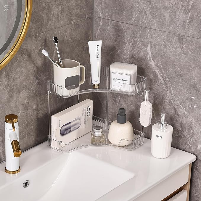 Trdongxu 2-Tier Corner Bathroom Organizer Countertop - Image 3