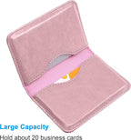 Wisdompro Business Card Holder, 2-Sided PU Leather Folio Name Card Holder - Image 2
