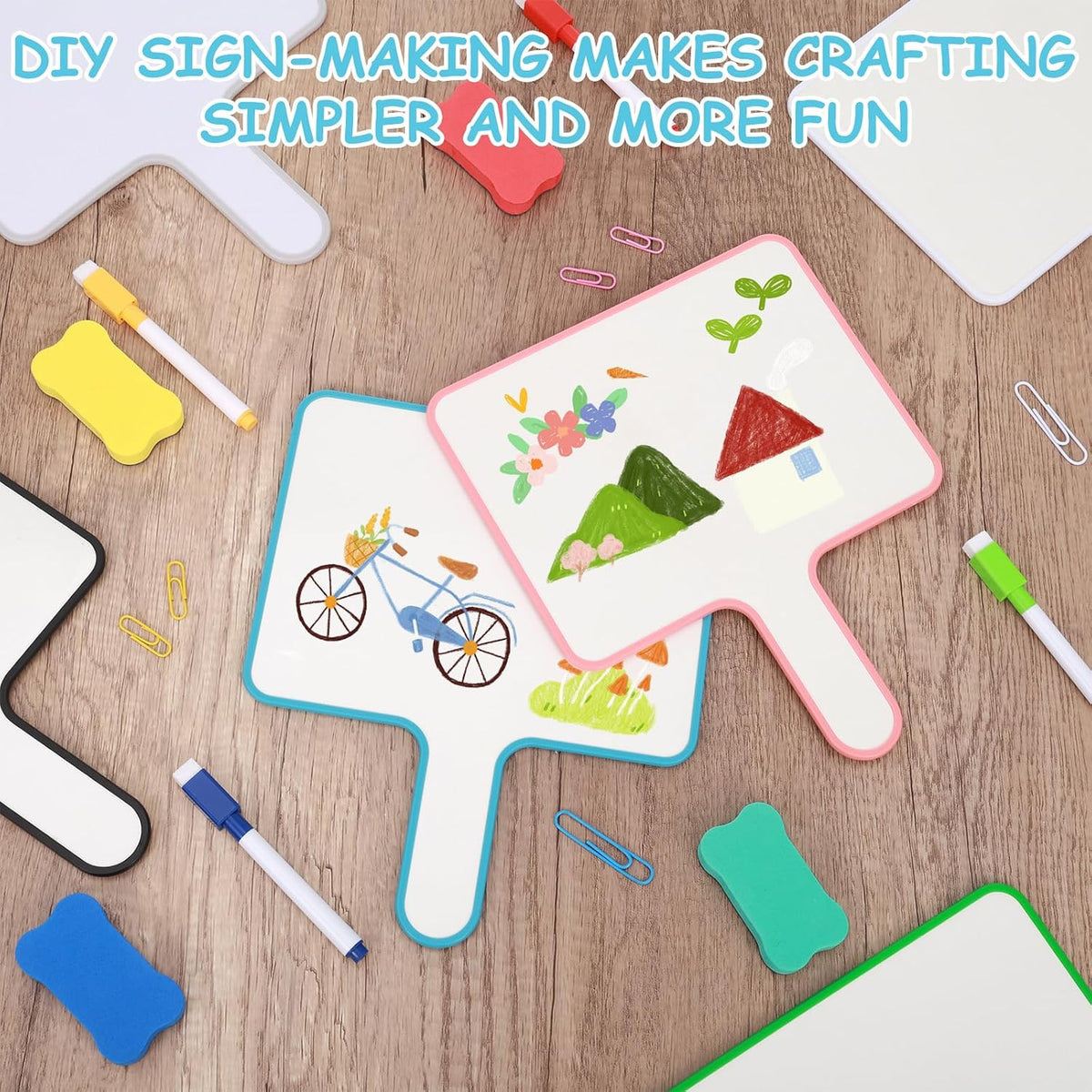 36-Piece Dry Erase Answer Paddle Set - 8"x10" Handheld Sign with Ma...