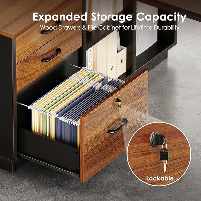 AODK 71 Inch Executive Desk, L Shaped Desk - Image 5