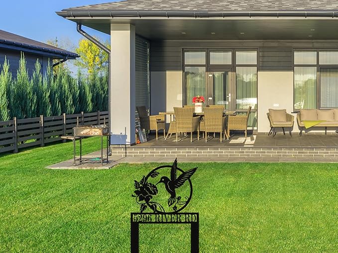 Personalized Hummingbird Metal House Numbers - Image 2
