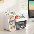hblife desk organizer with pen pencil holder for, front angle view