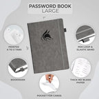Clever Fox Password Book with alphabetical tabs. Internet Address Organizer - Image 2