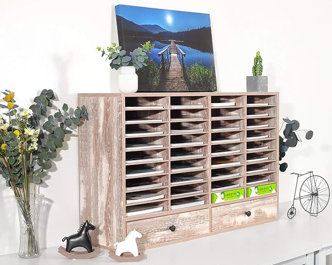 PAG Mail Sorter Organizer, Wood Literature Organizer, Student Mailbox - Image 6