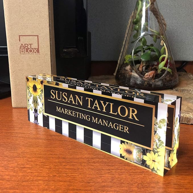 Artblox Office Desk Name Plate Personalized | Custom Name Plates on Acrylic - Image 4