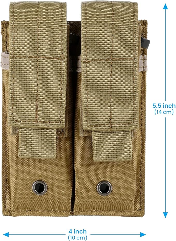 Tactical Single/Double Pistol Mag Pouch Outdoor Molle Open-Top Magazine Pouch - Image 2