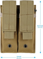 Tactical Single/Double Pistol Mag Pouch Outdoor Molle Open-Top Magazine Pouch - Image 2