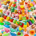HINZER 100 Pack Animal Erasers for Kids Bulk Pull Apart 3D Puzzle Erasers by HINZER