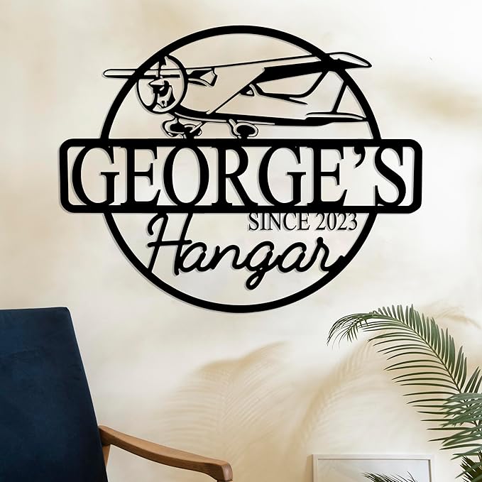 Personalized Metal Airplane Wall Art, Airplane Name Sign, Customized Pilot Name - Image 7